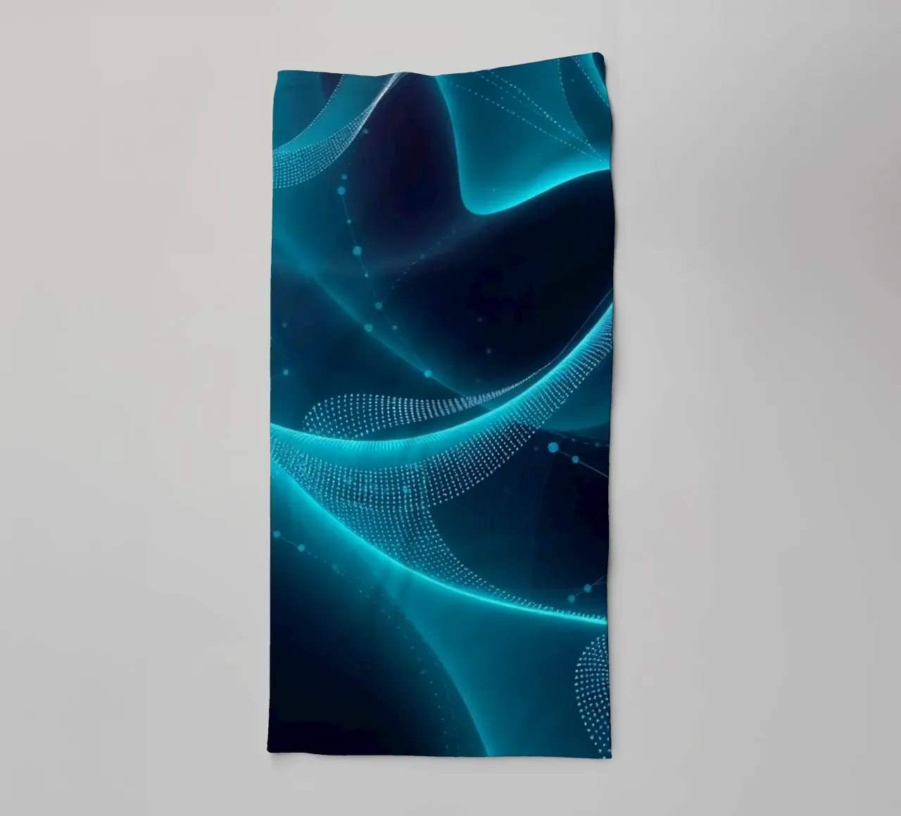 Vibrant digital waves create abstract patterns and depth towel by DesignDoodle
