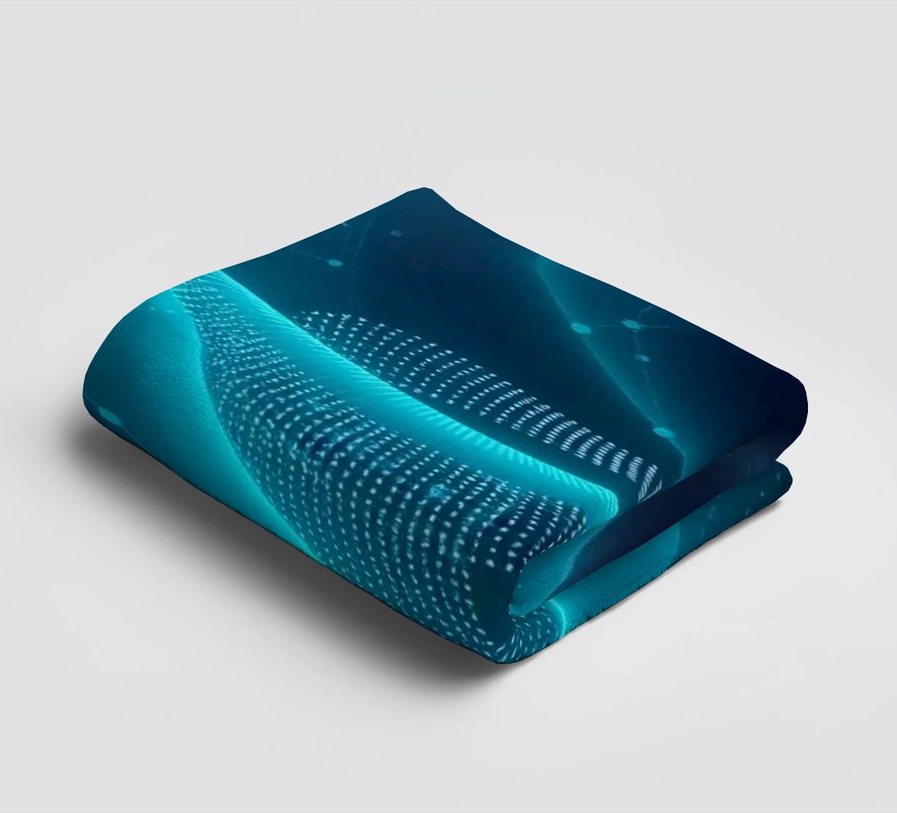Vibrant digital waves create abstract patterns and depth towel by DesignDoodle