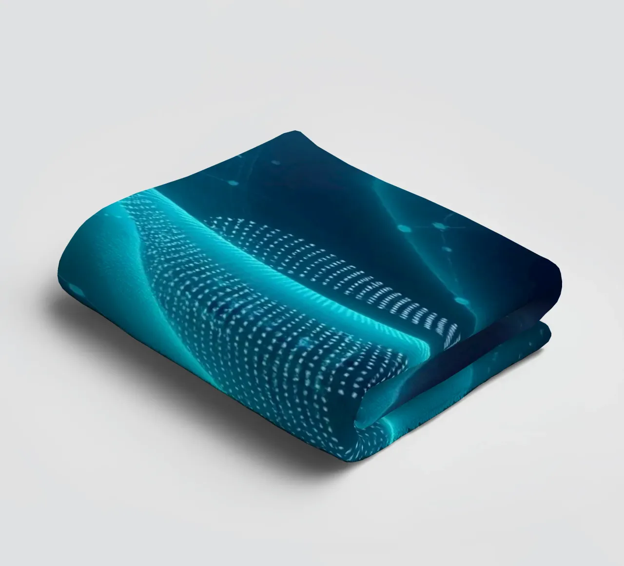 Des vagues numériques vibrantes créent des motifs abstraits et de la profondeur serviette de bain de DesignDoodle