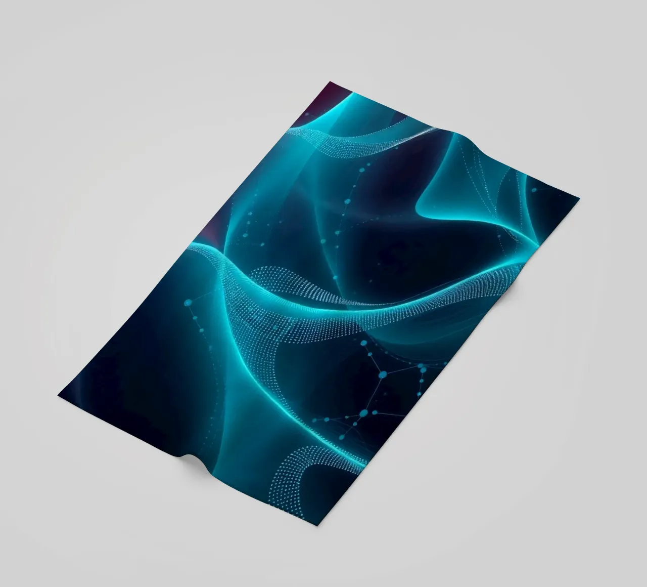 Vibrant digital waves create abstract patterns and depth beach towel by DesignDoodle