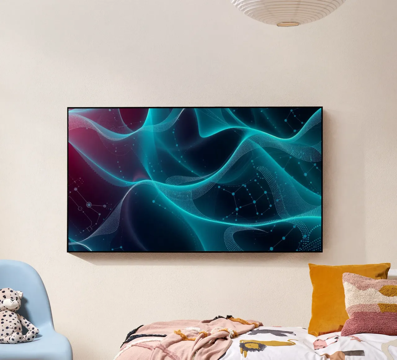 Le vibranti onde digitali creano motivi astratti e profondità plexiglass da DesignDoodle