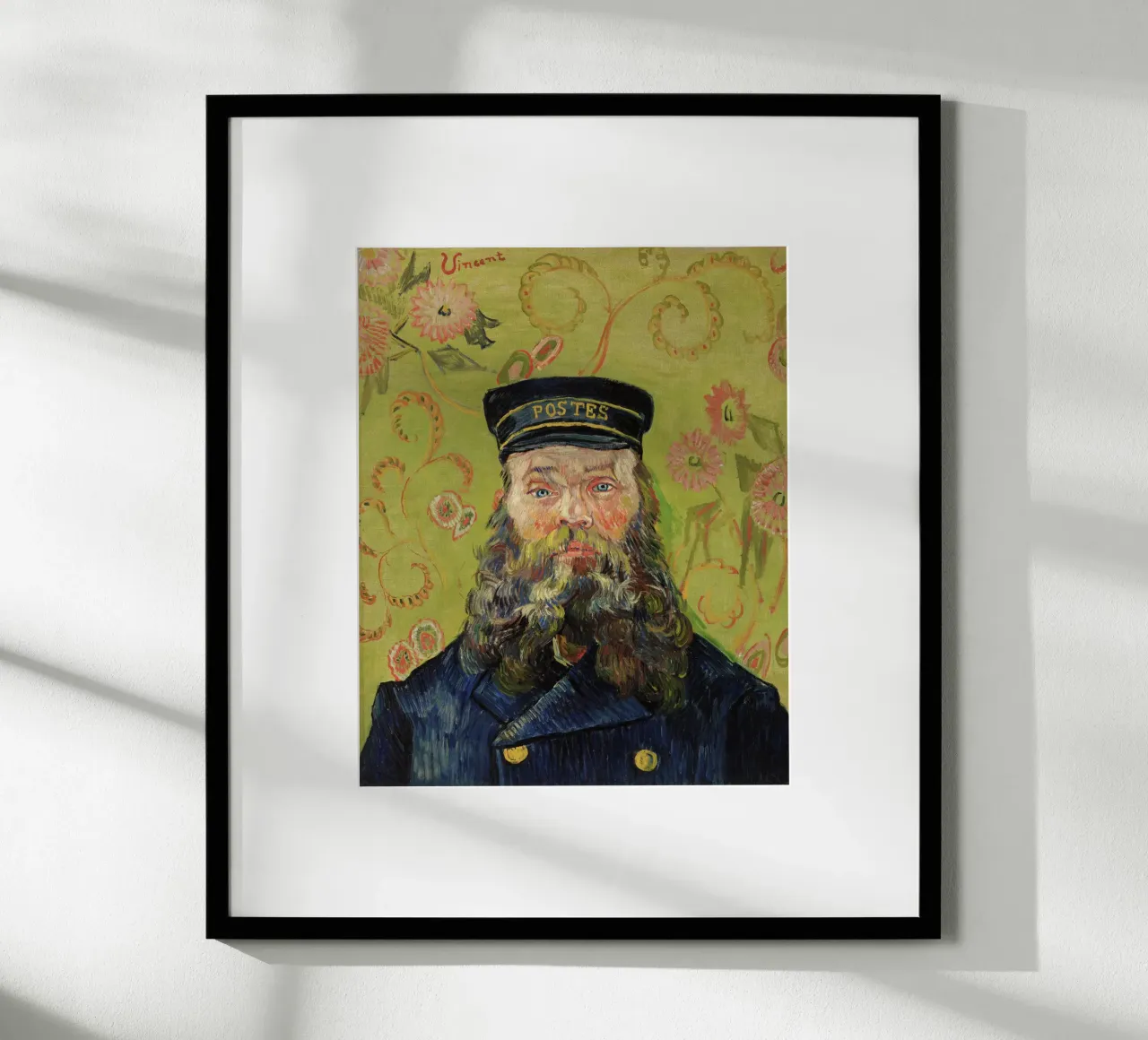 Vincent van Gogh Il postino (Joseph Roulin) (1888) poster con telaio in alluminio da Venus Art