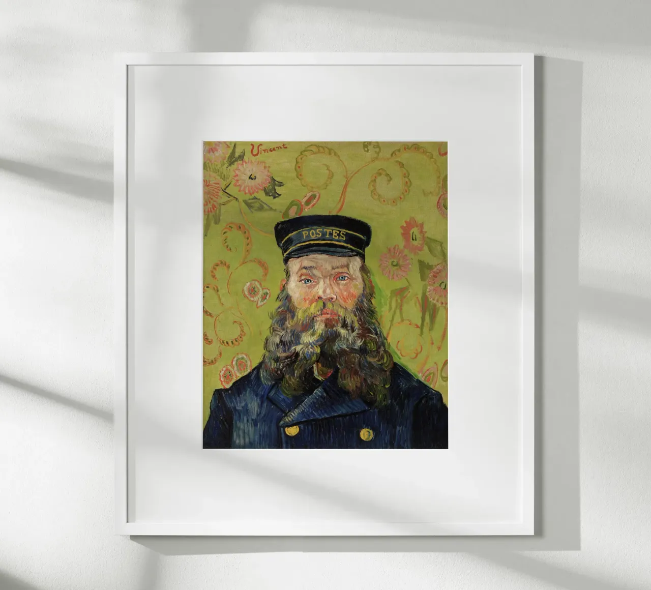 Vincent van Gogh Il postino (Joseph Roulin) (1888) poster con telaio in alluminio da Venus Art