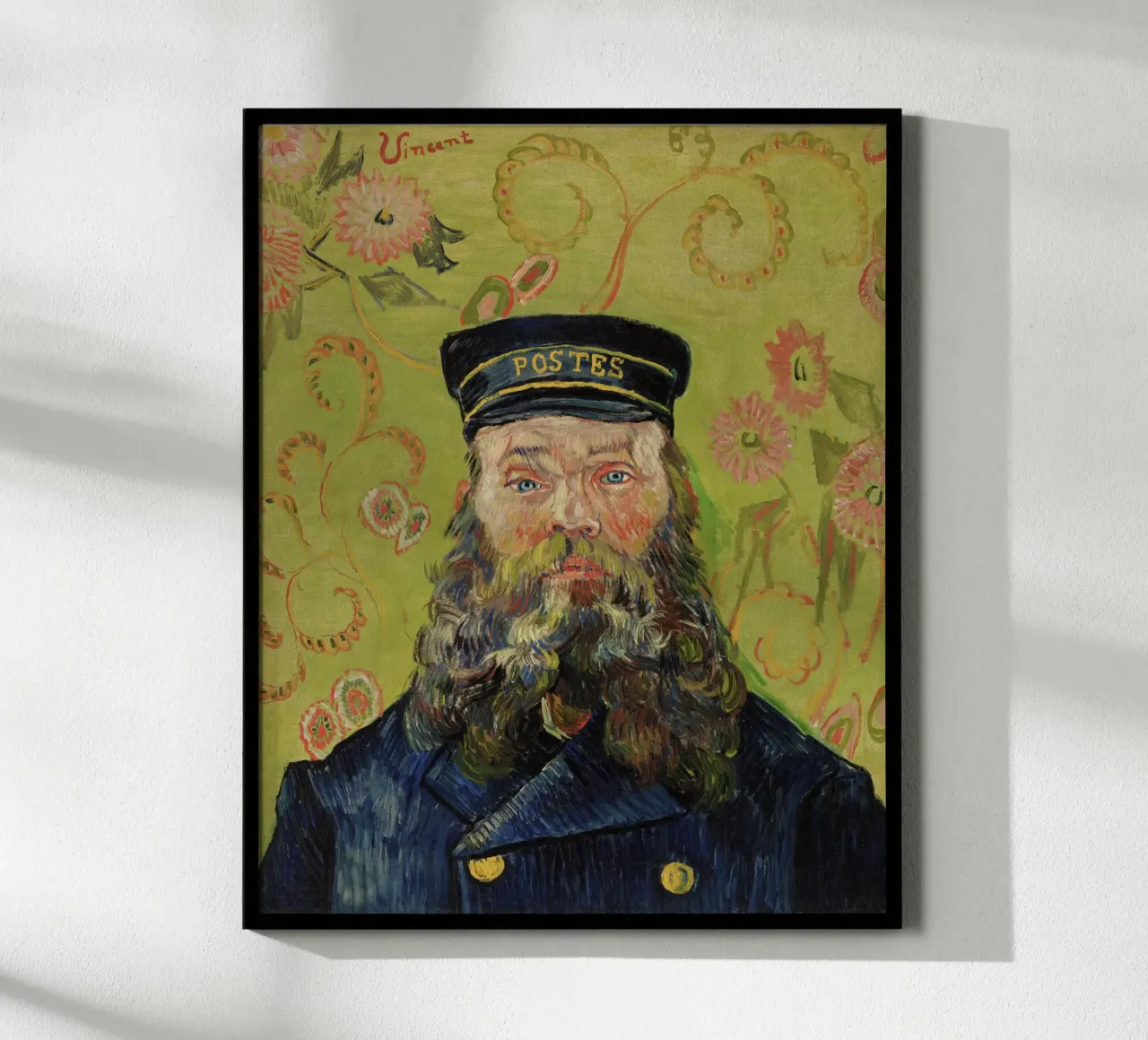 Vincent van Gogh Il postino (Joseph Roulin) (1888) poster con telaio in alluminio da Venus Art