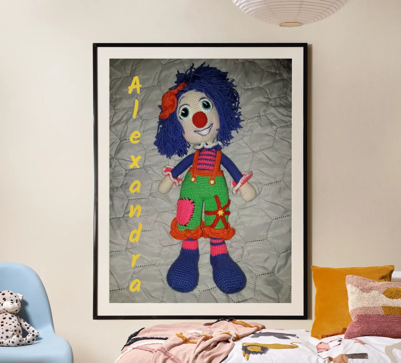 Amigurumi doll "Alexandra poster with plastic frame by Gürsel Yesil Digital Art