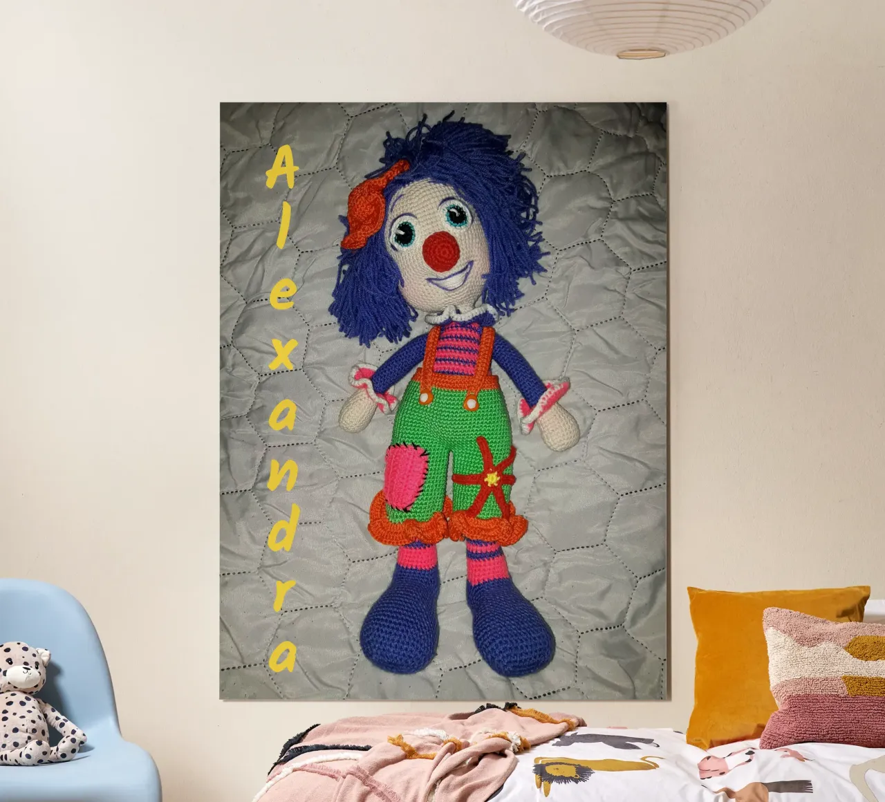 Amigurumi doll "Alexandra poster with plastic frame by Gürsel Yesil Digital Art