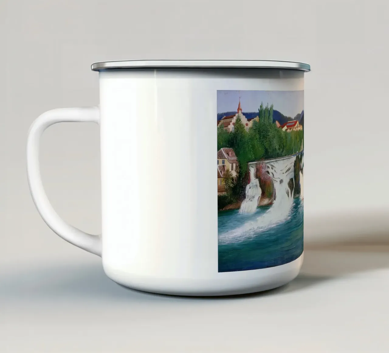 Tivadar Csontváry-Kosztka: Le cascate del Reno a Sciaffusa tazza in smalto da ARTOTHEK