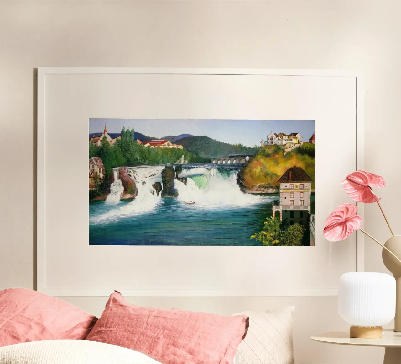 Tivadar Csontváry-Kosztka: Le cascate del Reno a Sciaffusa poster con telaio in alluminio da ARTOTHEK