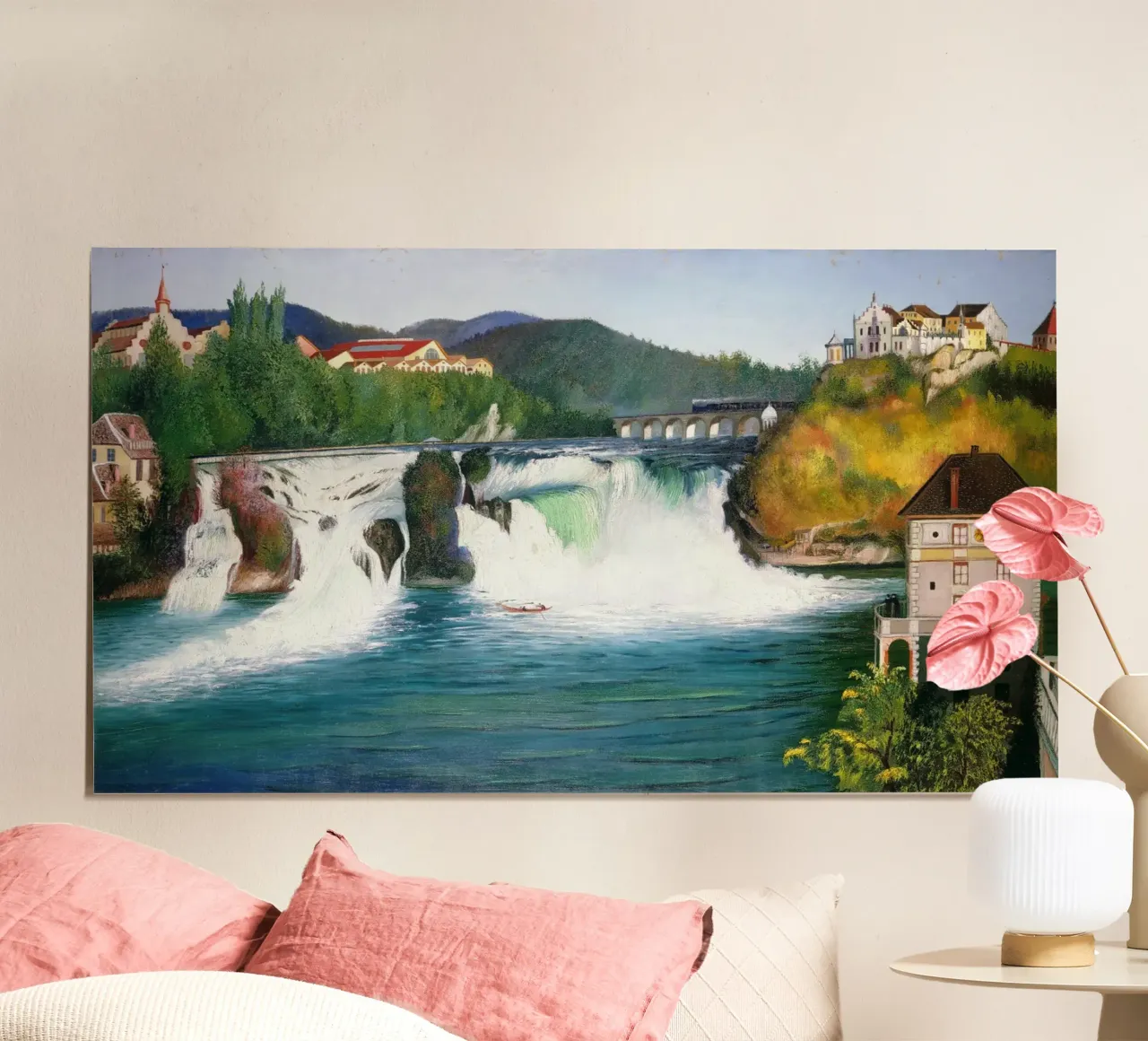Tivadar Csontváry-Kosztka: Le cascate del Reno a Sciaffusa poster con telaio in alluminio da ARTOTHEK