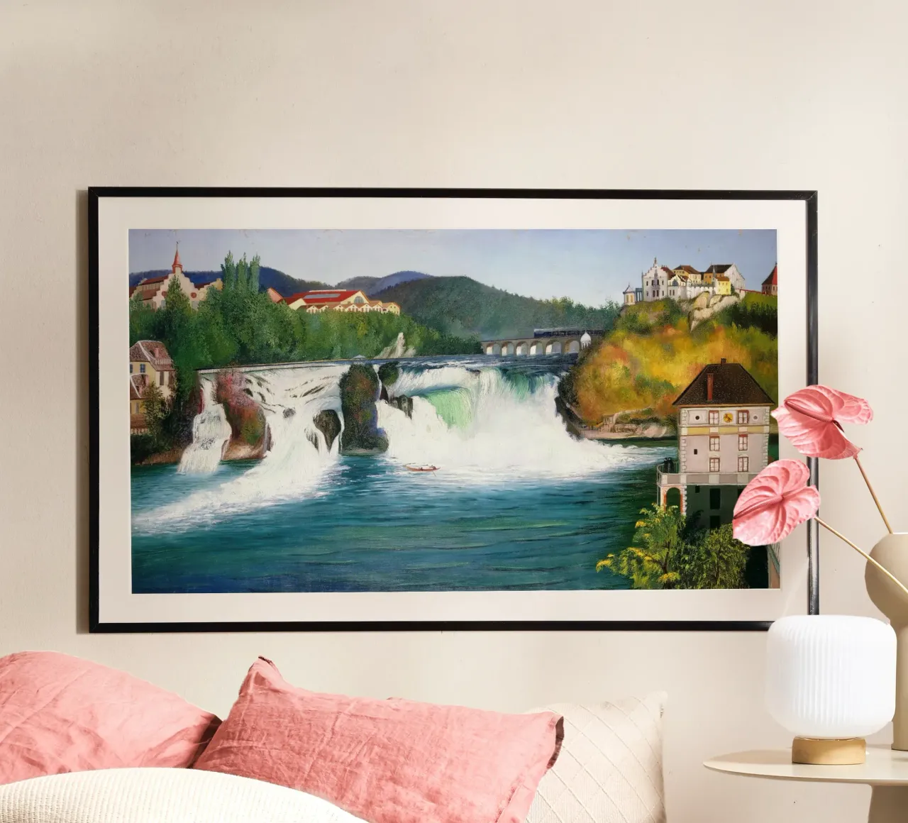 Tivadar Csontváry-Kosztka: Le cascate del Reno a Sciaffusa poster con telaio in alluminio da ARTOTHEK