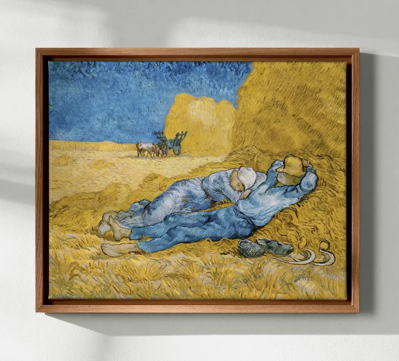 La Siesta di Vincent van Gogh (1890) tela con Cornice a cassetta da Van Gogh Prints