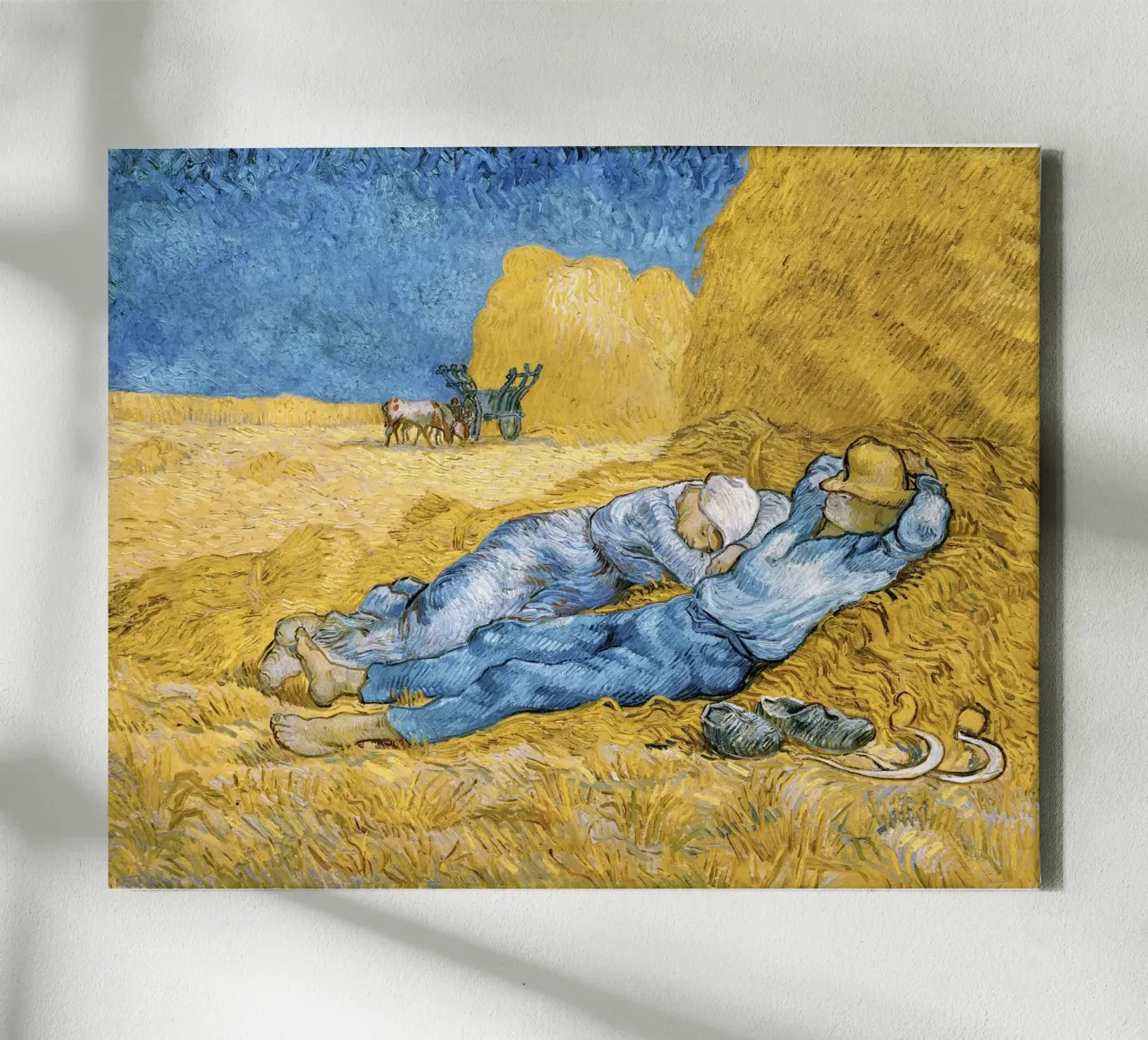 La Siesta di Vincent van Gogh (1890) tela con Cornice a cassetta da Van Gogh Prints