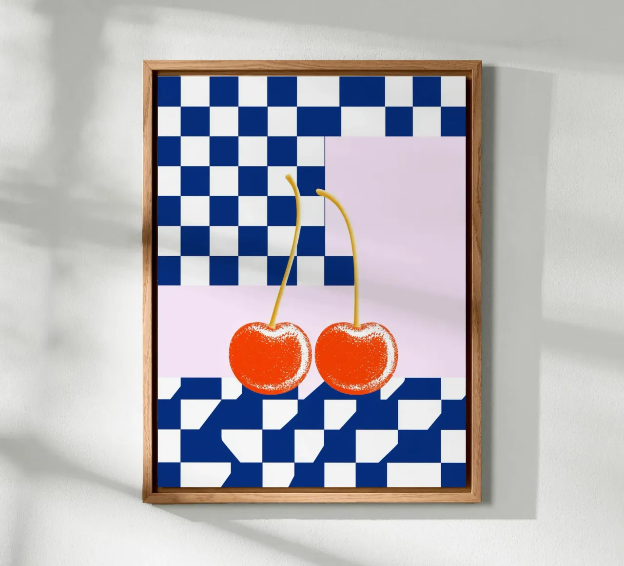 Chessboard with cherries alu-dibond by Carinaprint