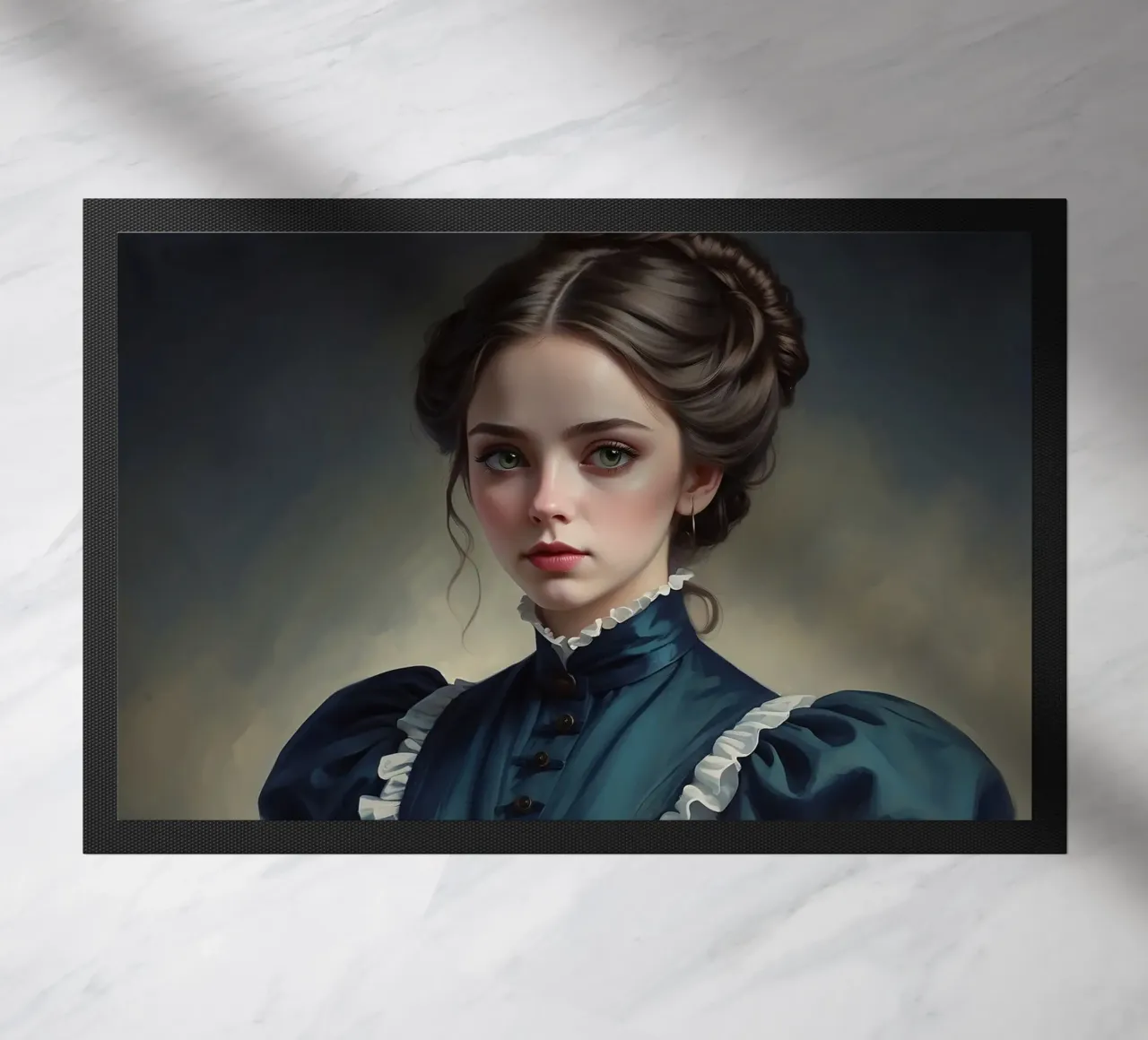 giovane donna in abito storico con acconciatura elegante zerbino da DesignDoodle