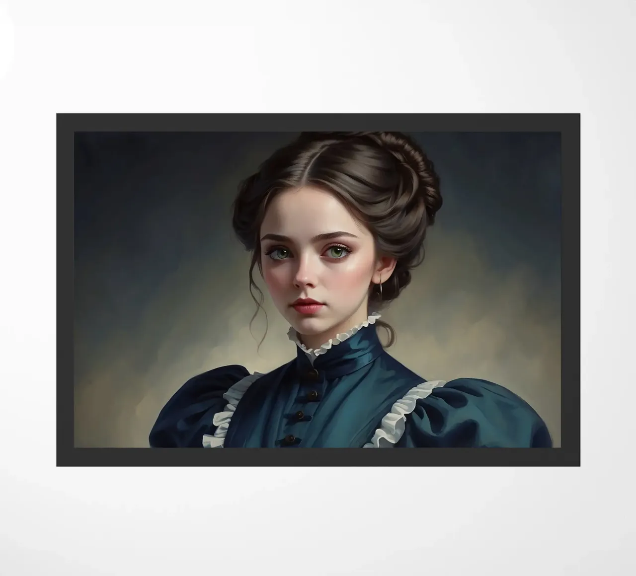 giovane donna in abito storico con acconciatura elegante zerbino da DesignDoodle