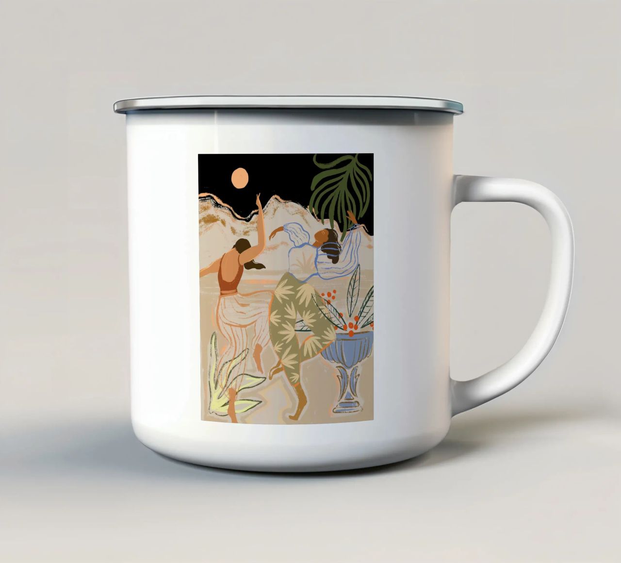 Dance Under the Moonlight Emaille Tasse von Arty Guava