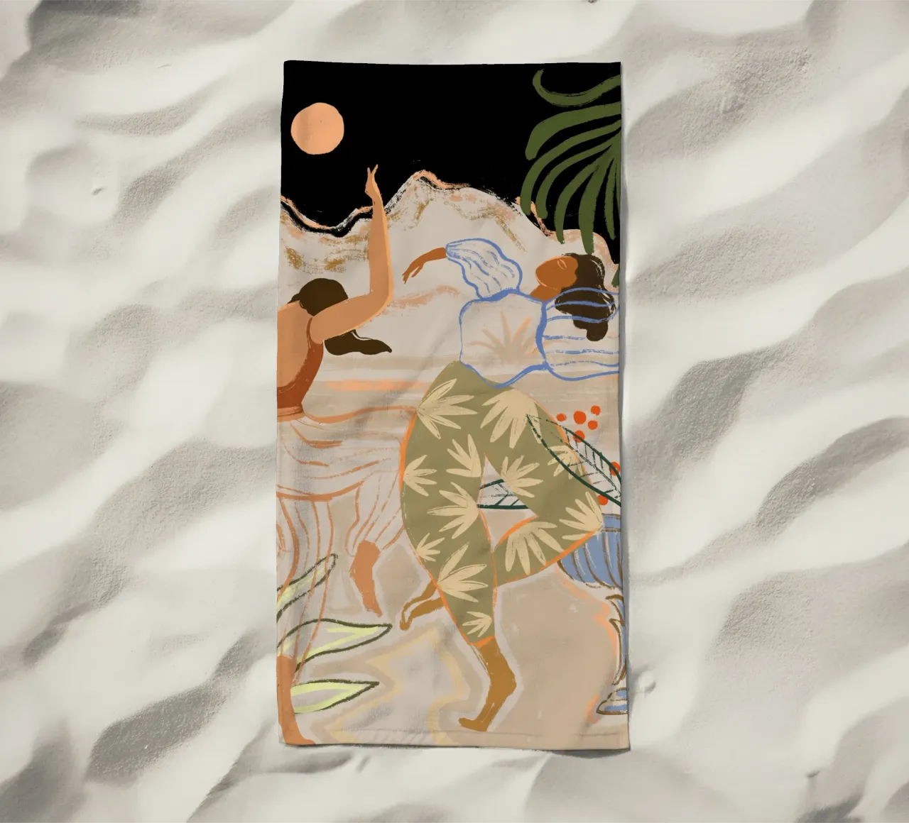 Dance Under the Moonlight strandhanddoek van Arty Guava