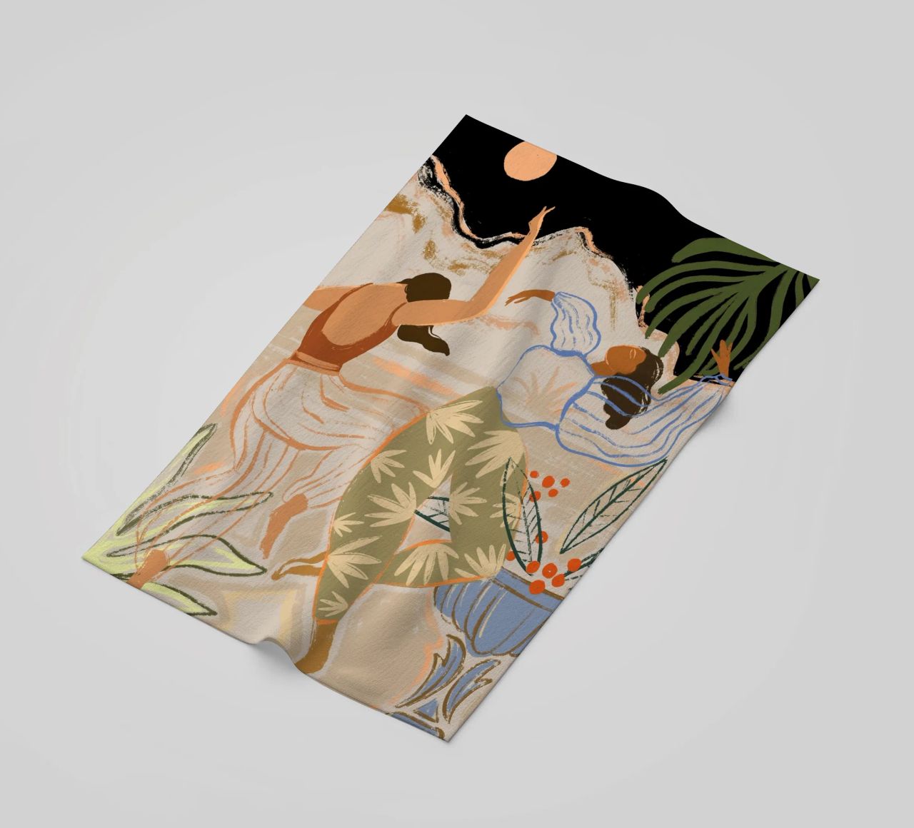 Dance Under the Moonlight beach towel by Arty Guava