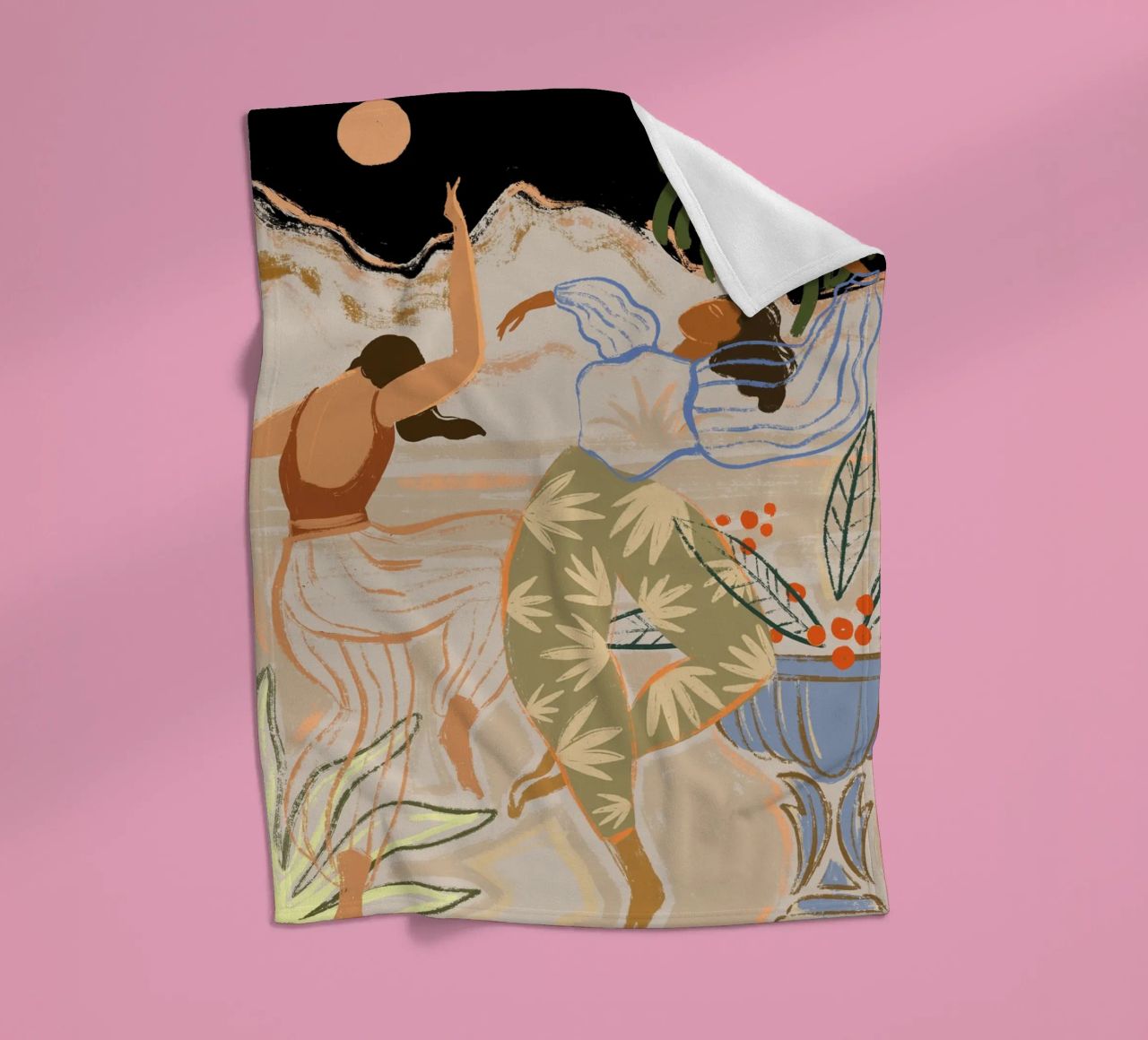 Dance Under the Moonlight fleece blanket by Arty Guava