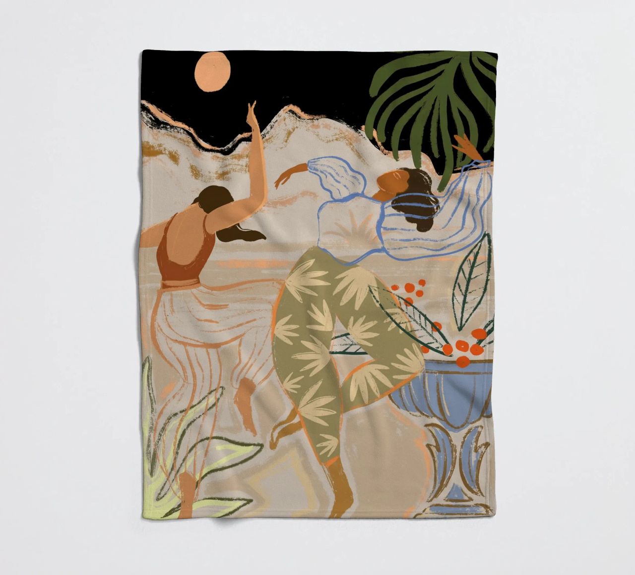 Dance Under the Moonlight fleece blanket by Arty Guava