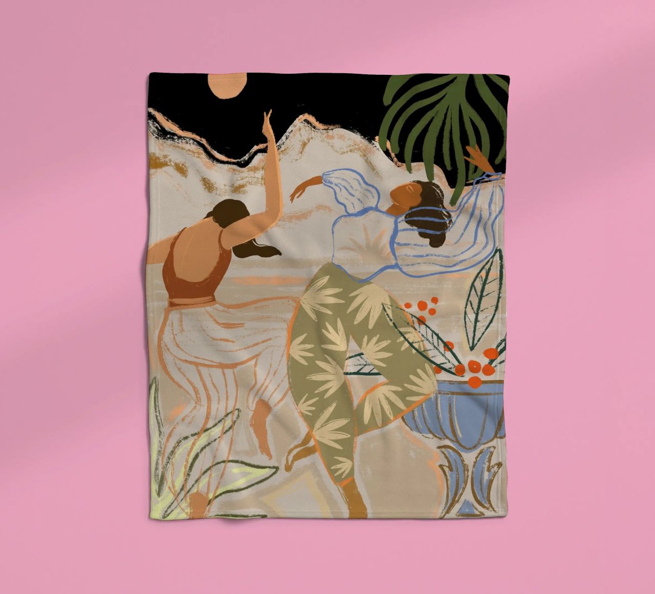 Dance Under the Moonlight fleece blanket by Arty Guava