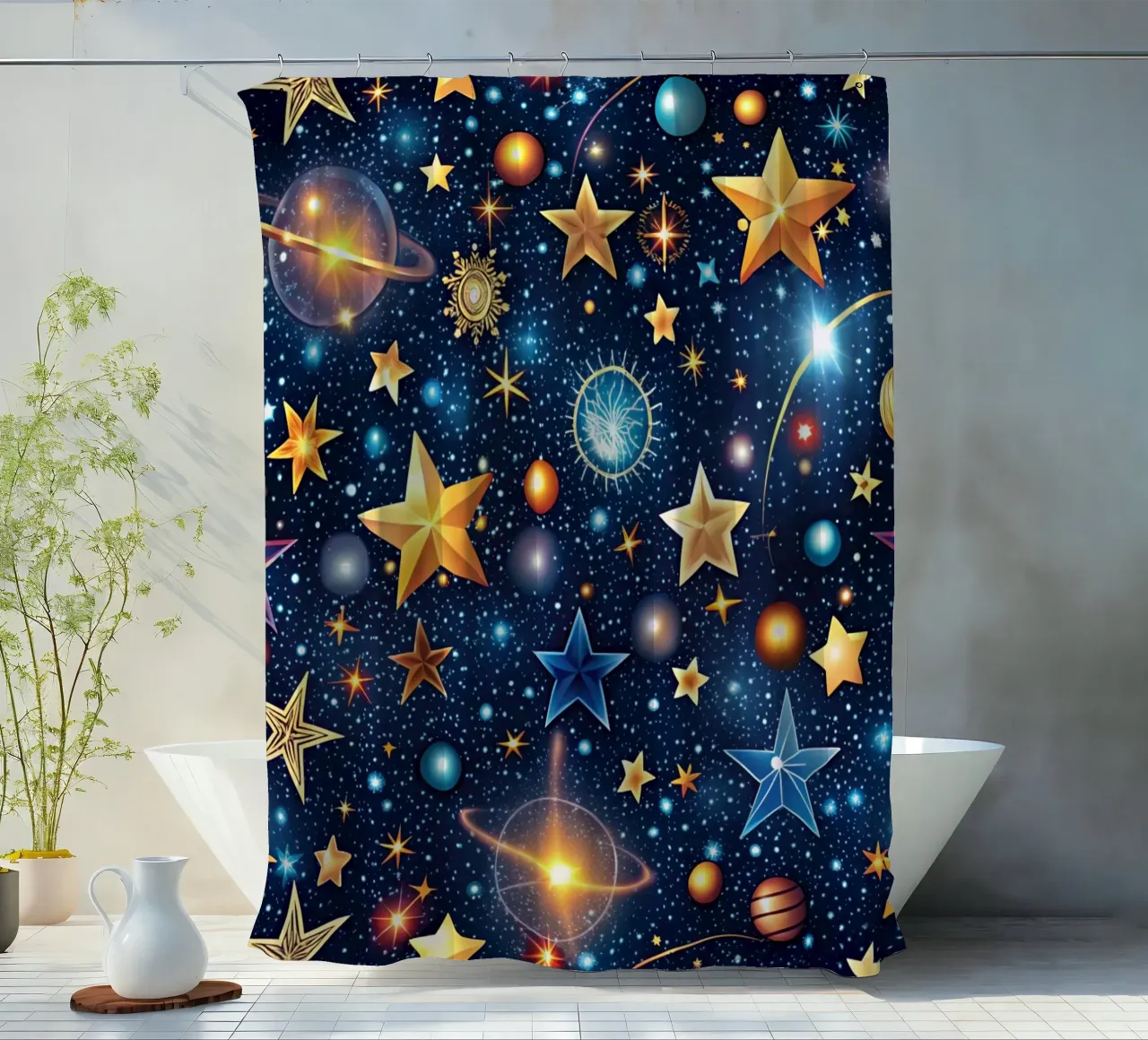Meraviglie della Via Lattea tenda da doccia da Happy Littles