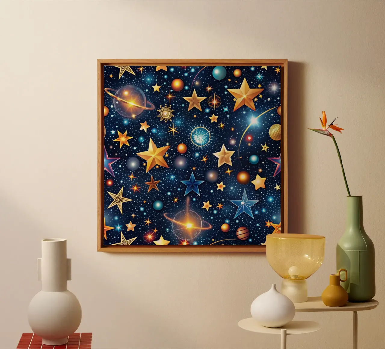 Meraviglie della Via Lattea tela con Cornice a cassetta da Happy Littles