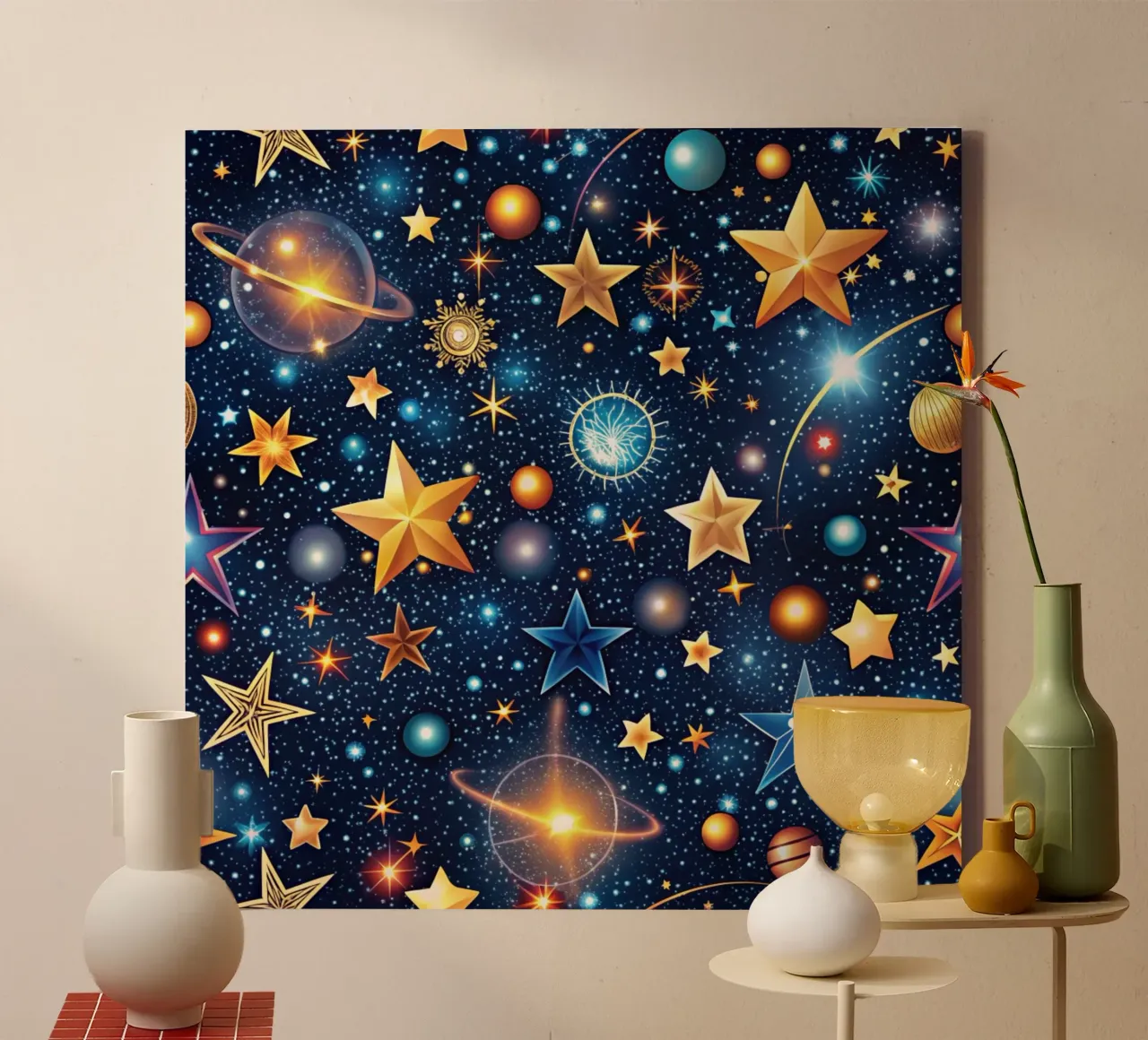 Meraviglie della Via Lattea tela con Cornice a cassetta da Happy Littles