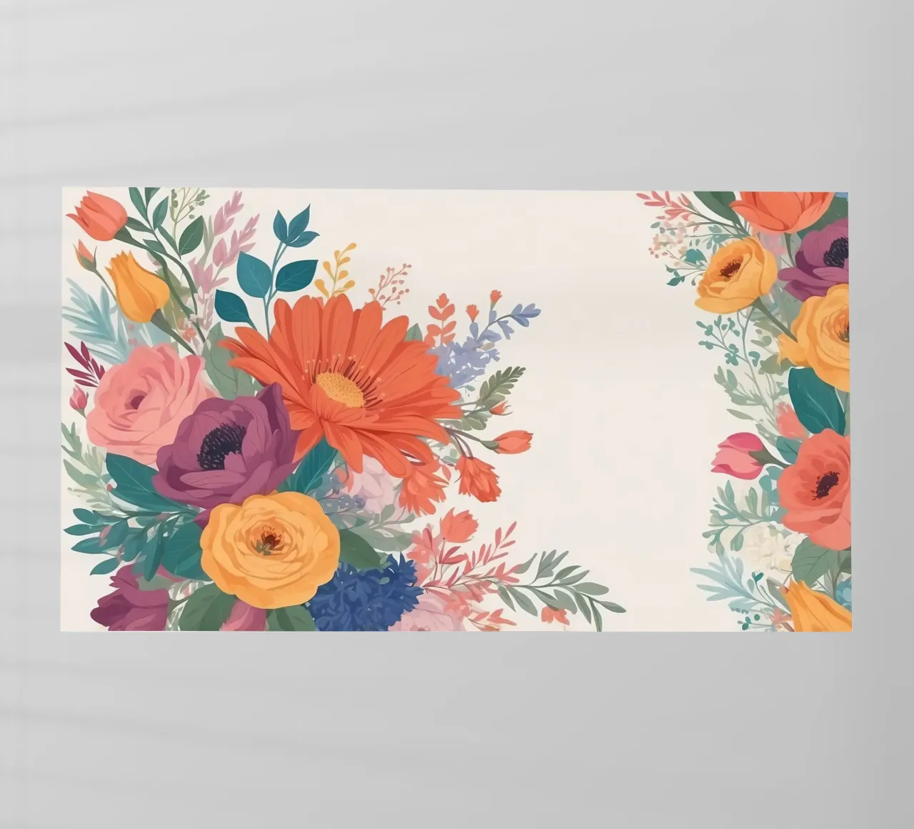 Composizione floreale colorata con gerbera, rose e margherite pellicola backlit da DesignDoodle
