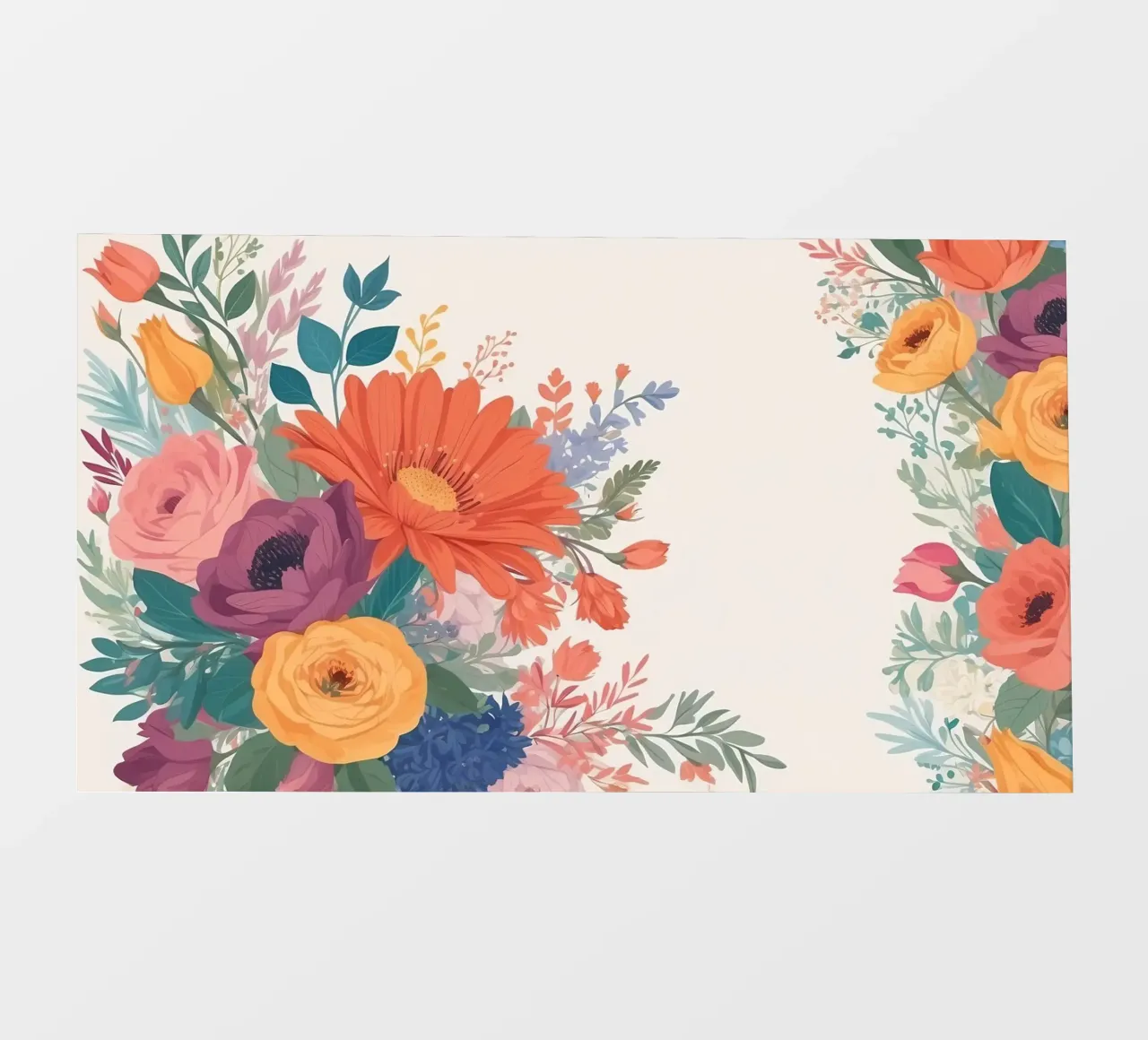 Composizione floreale colorata con gerbera, rose e margherite pellicola backlit da DesignDoodle