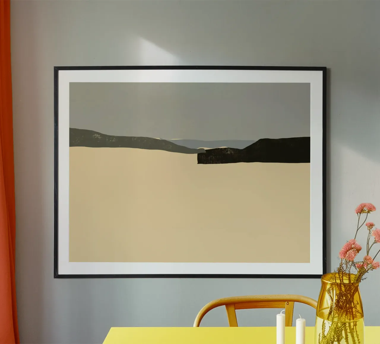 Minimalistisch zeegezicht in gedempte tinten poster van Little Dean