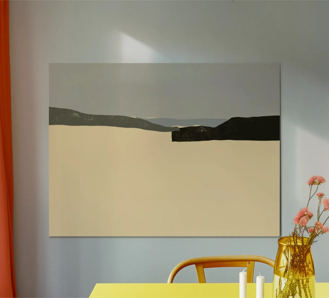 Minimalistisch zeegezicht in gedempte tinten poster van Little Dean