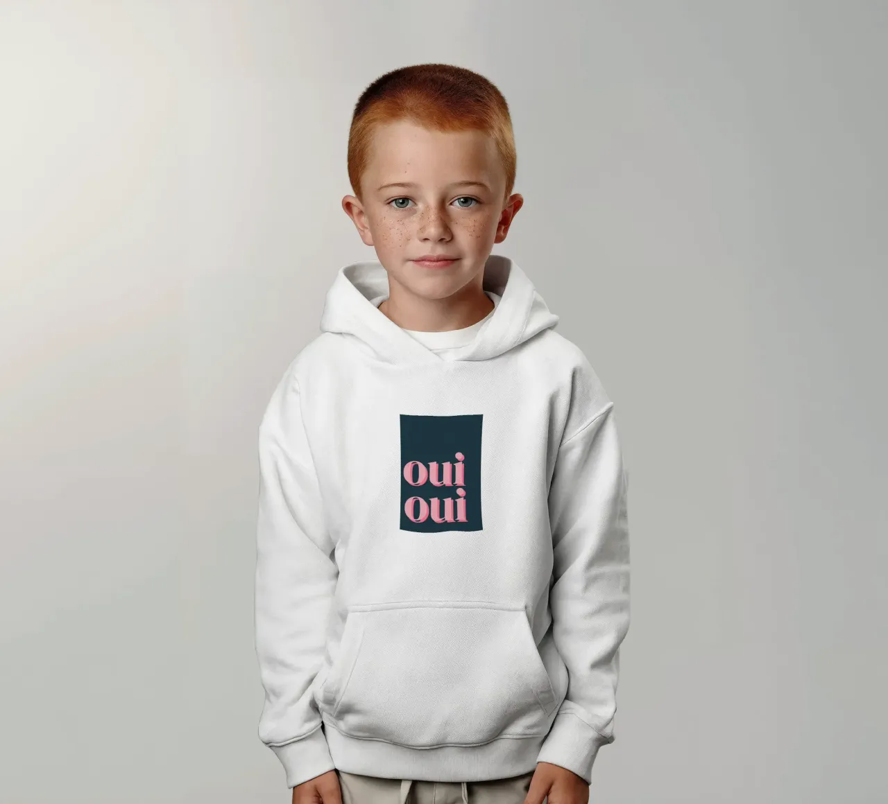 OUI OUI detto francese felpa bambino con cappuccio da pdigitalprints