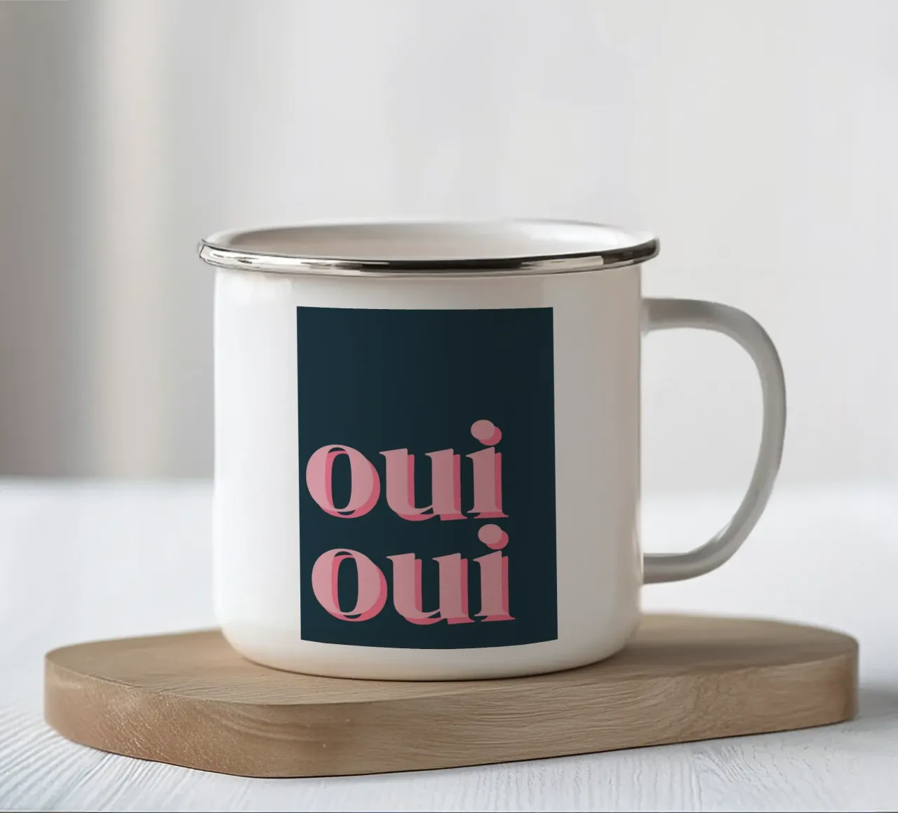 OUI OUI detto francese tazza in smalto da pdigitalprints