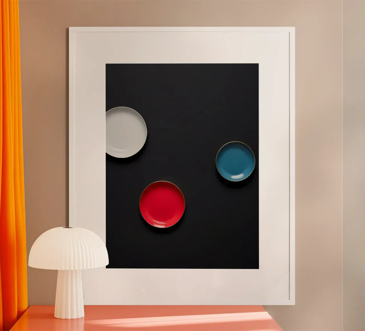 Bunte Teller poster con telaio in plastica da kosinsart.gallery