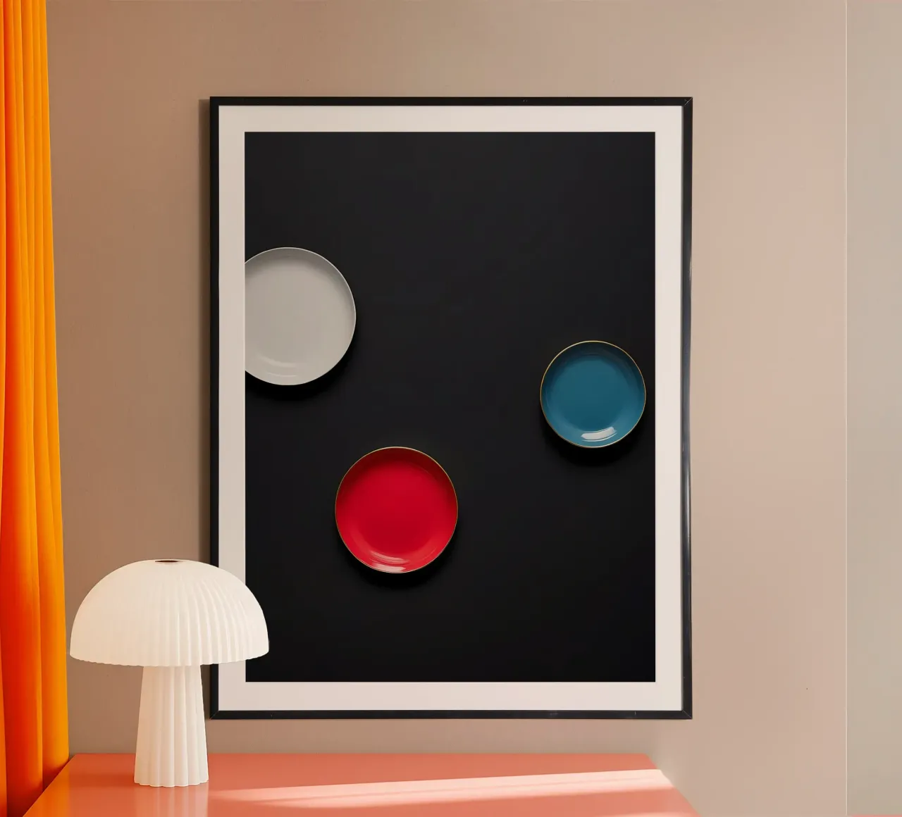 Bunte Teller poster con telaio in plastica da kosinsart.gallery