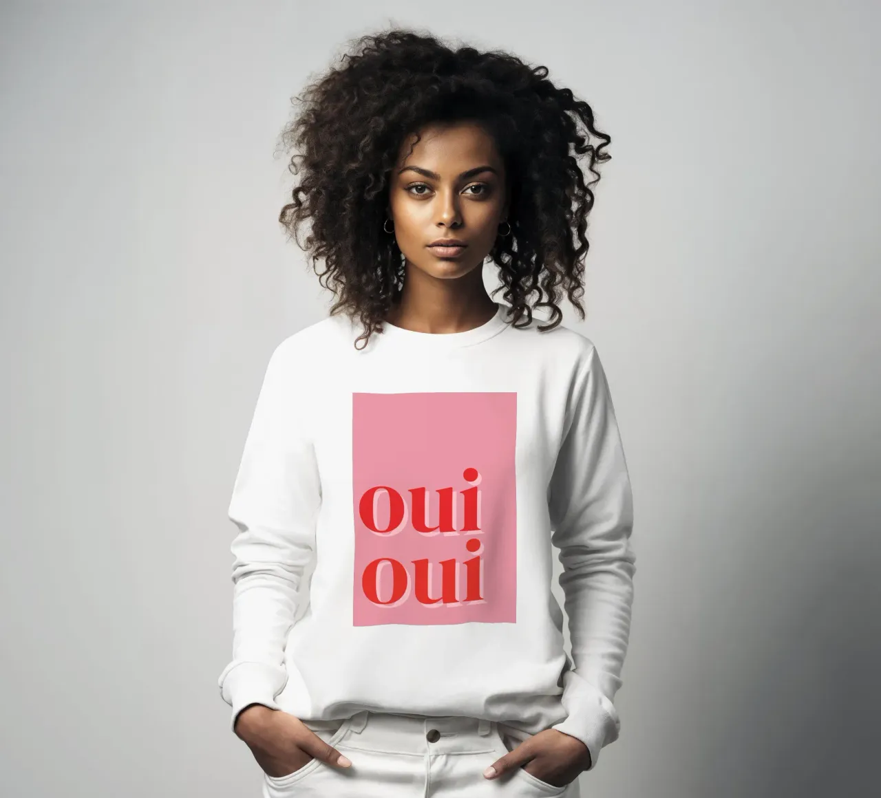 Detto francese rosa OUI OUI felpa da pdigitalprints