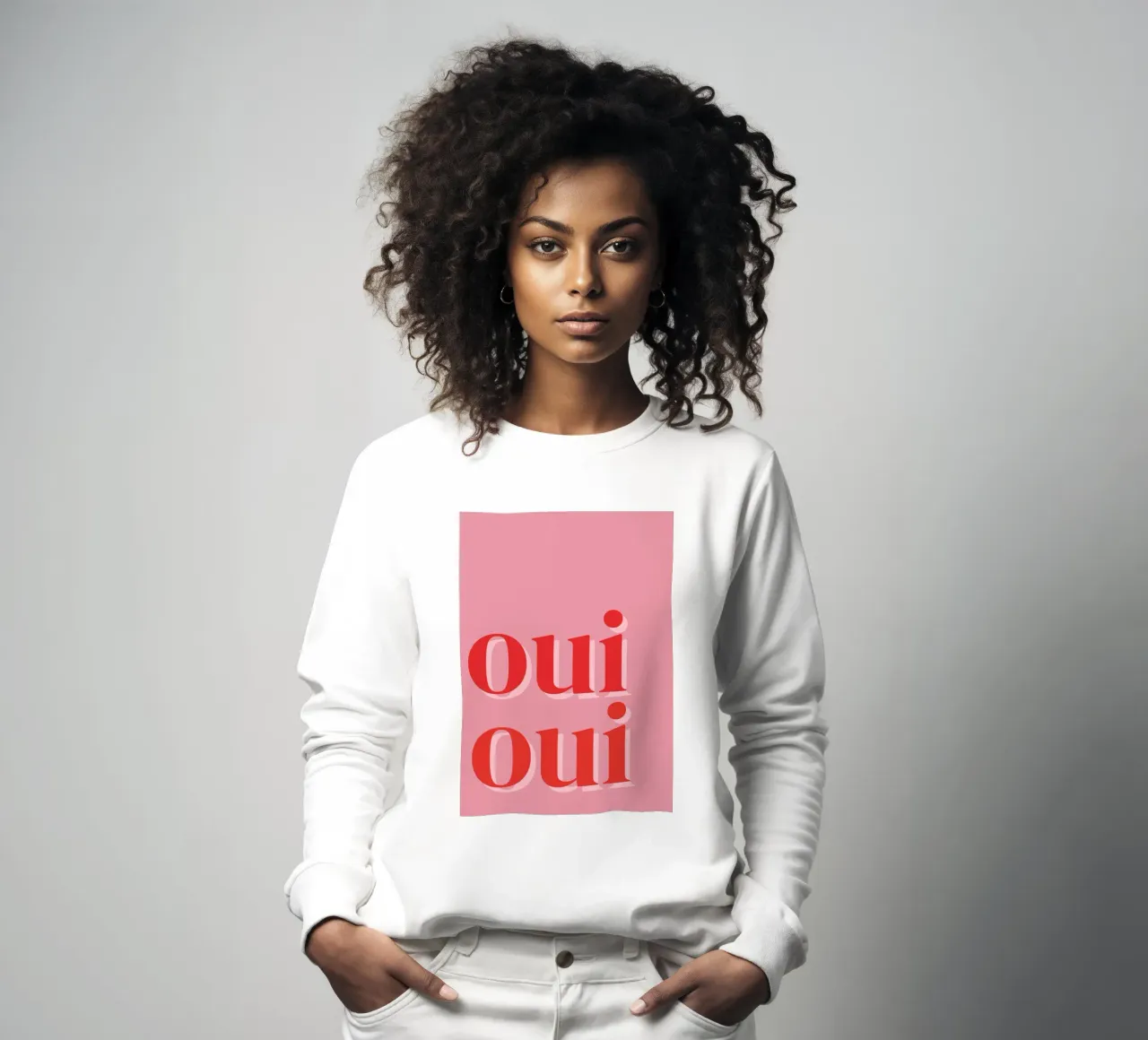 Detto francese rosa OUI OUI felpa da pdigitalprints
