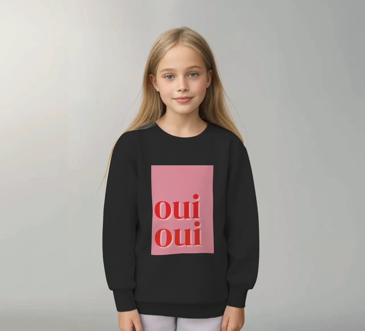 Detto francese rosa OUI OUI felpa bambino da pdigitalprints