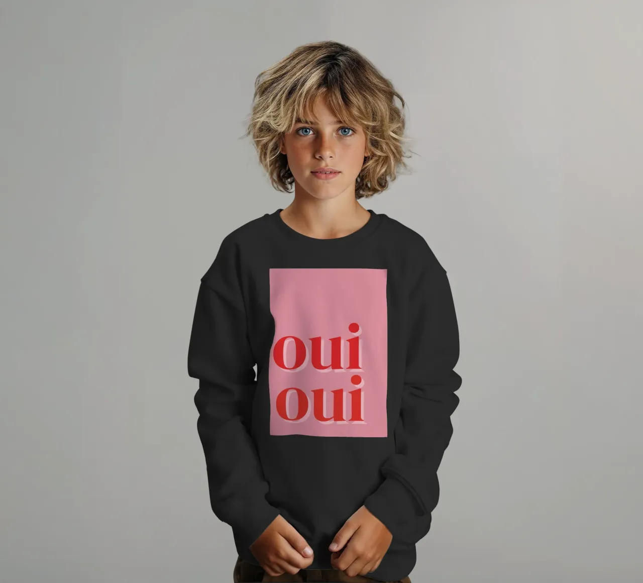 Detto francese rosa OUI OUI felpa bambino da pdigitalprints