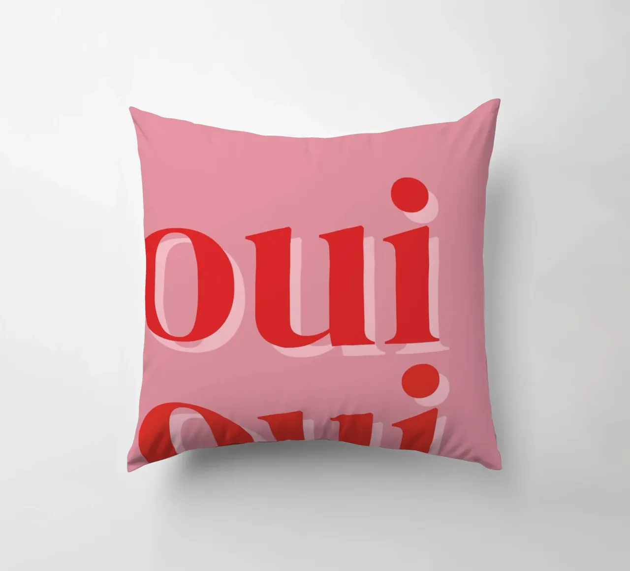 Detto francese rosa OUI OUI cuscino da pdigitalprints