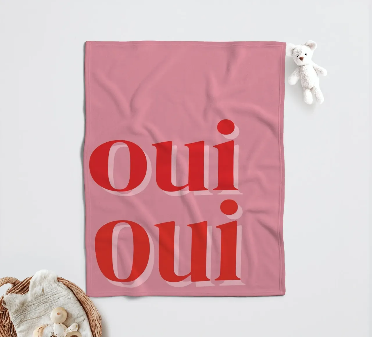 Detto francese rosa OUI OUI coperta in pile da pdigitalprints