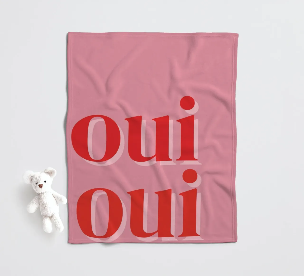 Detto francese rosa OUI OUI coperta in pile da pdigitalprints
