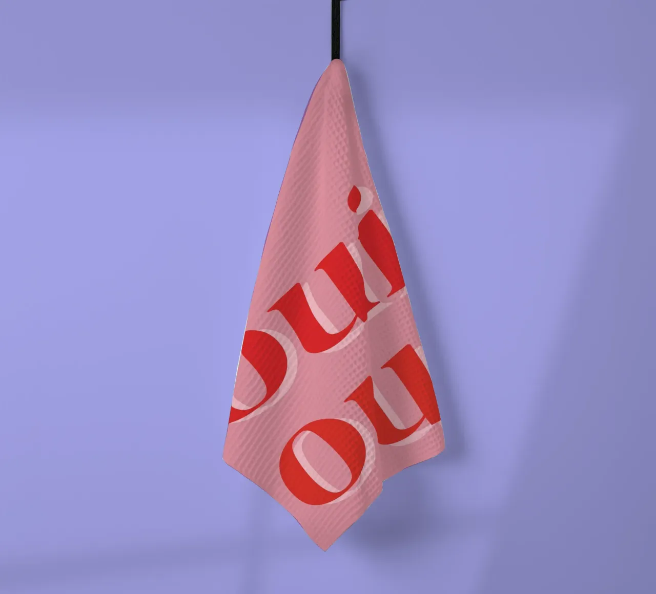 Detto francese rosa OUI OUI canovaccio da cucina da pdigitalprints