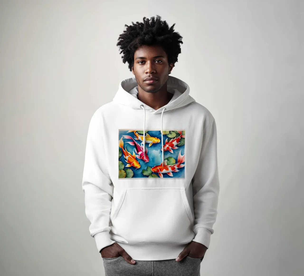 Bunte Kois felpa con cappuccio da kosinsart.gallery