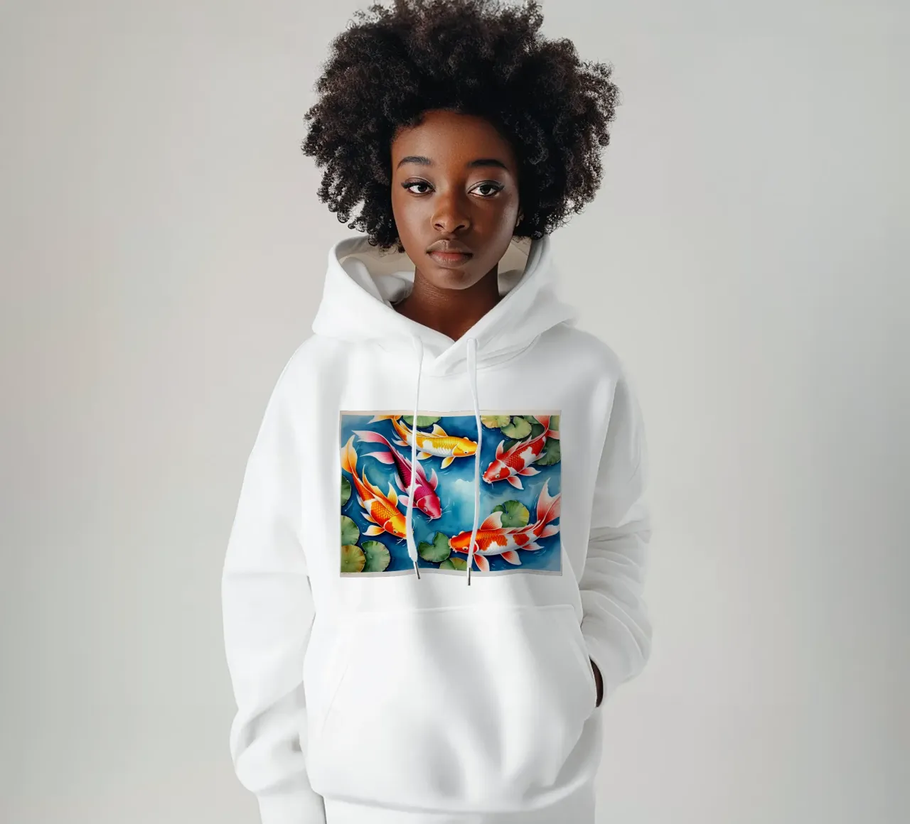 Bunte Kois felpa con cappuccio da kosinsart.gallery