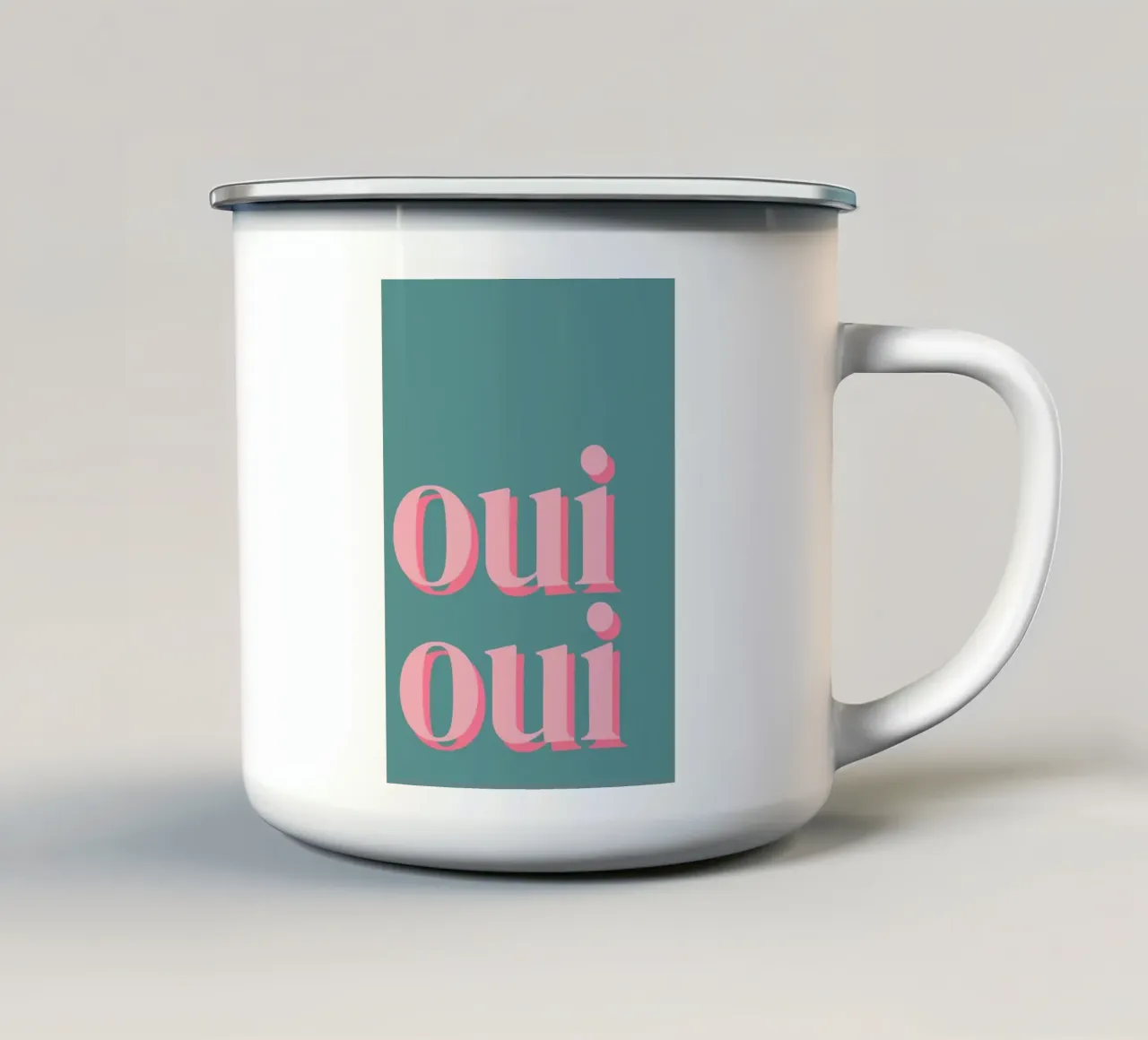 OUI OUI detto francese tazza in smalto da pdigitalprints