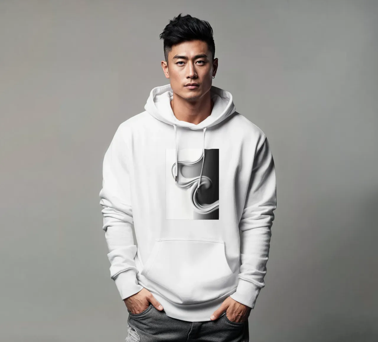 Struktur Weiß felpa con cappuccio da kosinsart.gallery