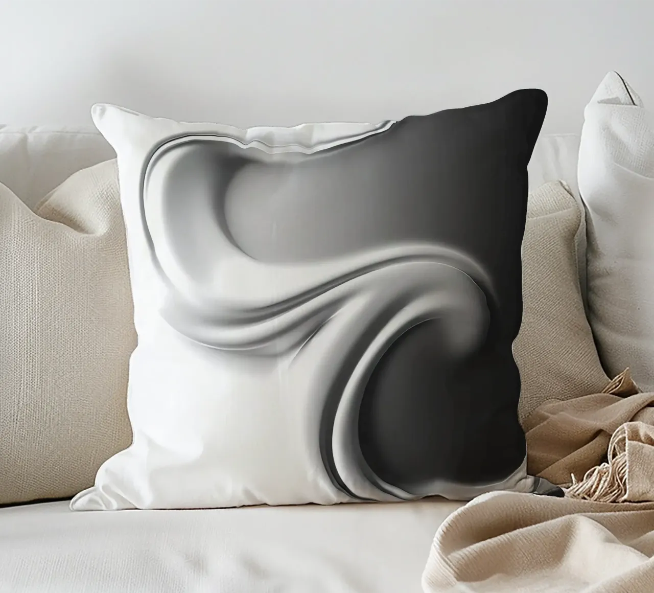 Struktur Weiß decorative cushion by kosinsart.gallery