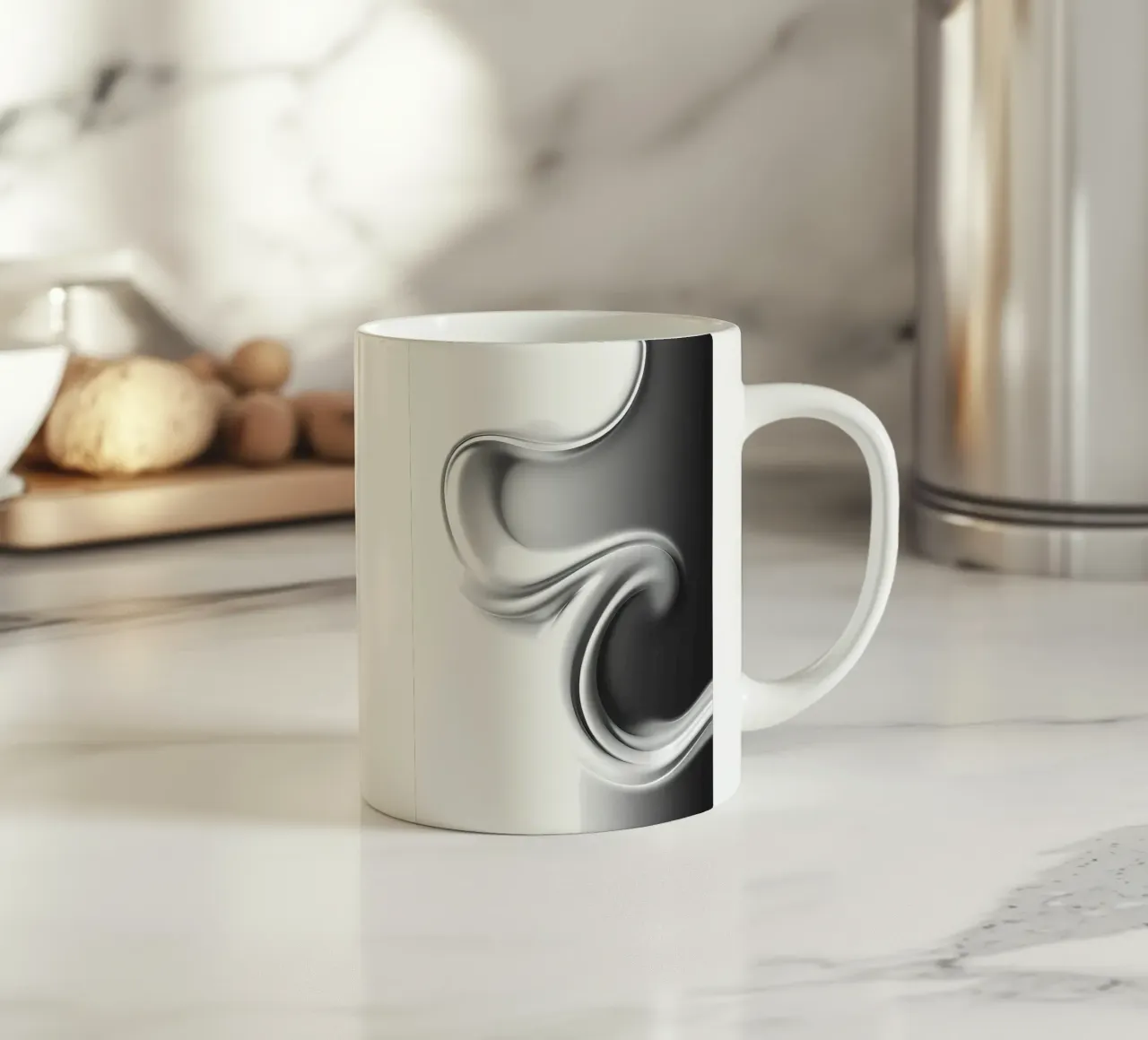 Struktur Weiß Keramik Tasse von kosinsart.gallery